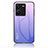 Vivo Y35 4G用ハイブリットバンパーケース プラスチック 鏡面 虹 グラデーション 勾配色 カバー LS1 Vivo ラベンダー