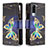 Vivo Y53s NFC用手帳型 レザーケース スタンド パターン カバー B04F Vivo ブラック