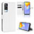 Vivo Y53s NFC用手帳型 レザーケース スタンド カバー BY1 Vivo ホワイト