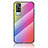 Vivo Y53s NFC用ハイブリットバンパーケース プラスチック 鏡面 虹 グラデーション 勾配色 カバー LS2 Vivo ピンク