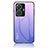 Vivo Y55 4G用ハイブリットバンパーケース プラスチック 鏡面 虹 グラデーション 勾配色 カバー LS1 Vivo ラベンダー