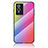 Vivo Y76s 5G用ハイブリットバンパーケース プラスチック 鏡面 虹 グラデーション 勾配色 カバー LS2 Vivo ピンク