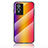 Vivo Y76s 5G用ハイブリットバンパーケース プラスチック 鏡面 虹 グラデーション 勾配色 カバー LS2 Vivo オレンジ