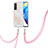 Xiaomi Mi 10T 5G用シリコンケース ソフトタッチラバー バタフライ パターン カバー 携帯ストラップ Y01B Xiaomi ピンク