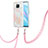 Xiaomi Mi 10T Lite 5G用シリコンケース ソフトタッチラバー バタフライ パターン カバー 携帯ストラップ Y01B Xiaomi ピンク