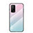 Xiaomi Mi 10T Pro 5G用ハイブリットバンパーケース プラスチック 鏡面 虹 グラデーション 勾配色 カバー LS1 Xiaomi シアン