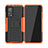 Xiaomi Mi 10T Pro 5G用ハイブリットバンパーケース スタンド プラスチック 兼シリコーン カバー JX2 Xiaomi オレンジ