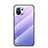 Xiaomi Mi 11 5G用ハイブリットバンパーケース プラスチック 鏡面 虹 グラデーション 勾配色 カバー H02 Xiaomi ラベンダー