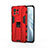 Xiaomi Mi 11 5G用ハイブリットバンパーケース スタンド プラスチック 兼シリコーン カバー マグネット式 H02 Xiaomi レッド