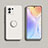Xiaomi Mi 11 Lite 5G用極薄ソフトケース シリコンケース 耐衝撃 全面保護 アンド指輪 マグネット式 バンパー T02 Xiaomi ホワイト