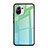 Xiaomi Mi 11 Lite 5G用ハイブリットバンパーケース プラスチック 鏡面 虹 グラデーション 勾配色 カバー H01 Xiaomi グリーン