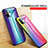 Xiaomi Mi 11 Lite 5G用ハイブリットバンパーケース プラスチック 鏡面 虹 グラデーション 勾配色 カバー H03 Xiaomi 