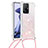 Xiaomi Mi 11T 5G用シリコンケース ソフトタッチラバー ブリンブリン カバー 携帯ストラップ S03 Xiaomi ピンク