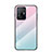 Xiaomi Mi 11T Pro 5G用ハイブリットバンパーケース プラスチック 鏡面 虹 グラデーション 勾配色 カバー LS1 Xiaomi シアン