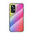 Xiaomi Mi 12 5G用ハイブリットバンパーケース プラスチック 鏡面 虹 グラデーション 勾配色 カバー M01 Xiaomi ピンク