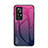 Xiaomi Mi 12T 5G用ハイブリットバンパーケース プラスチック 鏡面 虹 グラデーション 勾配色 カバー LS1 Xiaomi ローズレッド