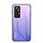 Xiaomi Mi 12T 5G用ハイブリットバンパーケース プラスチック 鏡面 虹 グラデーション 勾配色 カバー LS1 Xiaomi ラベンダー