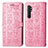 Xiaomi Mi Note 10 Lite用手帳型 レザーケース スタンド パターン カバー S03D Xiaomi ピンク