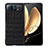 Xiaomi Mix Fold 2 5G用ハイブリットバンパーケース 高級感 手触り良いレザー柄 兼プラスチック S06 Xiaomi ブラック