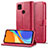 Xiaomi POCO C3用手帳型 レザーケース スタンド カバー LC2 Xiaomi ローズレッド