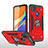 Xiaomi POCO C3用ハイブリットバンパーケース プラスチック アンド指輪 マグネット式 MQ1 Xiaomi レッド
