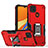 Xiaomi POCO C3用ハイブリットバンパーケース プラスチック アンド指輪 マグネット式 QW1 Xiaomi レッド