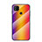 Xiaomi POCO C31用ハイブリットバンパーケース プラスチック 鏡面 虹 グラデーション 勾配色 カバー LS2 Xiaomi オレンジ