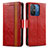 Xiaomi Poco C55用手帳型 レザーケース スタンド カバー S02D Xiaomi レッド