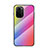 Xiaomi Poco F3 5G用ハイブリットバンパーケース プラスチック 鏡面 虹 グラデーション 勾配色 カバー LS2 Xiaomi ピンク