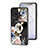 Xiaomi Poco F4 5G用ハイブリットバンパーケース プラスチック 鏡面 花 カバー S01 Xiaomi ブラック