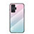 Xiaomi Poco F4 GT 5G用ハイブリットバンパーケース プラスチック 鏡面 虹 グラデーション 勾配色 カバー LS1 Xiaomi シアン