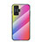 Xiaomi Poco F4 GT 5G用ハイブリットバンパーケース プラスチック 鏡面 虹 グラデーション 勾配色 カバー LS2 Xiaomi ピンク