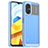 Xiaomi Poco M4 5G用ハイブリットバンパーケース クリア透明 プラスチック カバー J01S Xiaomi ブルー