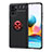 Xiaomi Poco M5S用極薄ソフトケース シリコンケース 耐衝撃 全面保護 アンド指輪 マグネット式 バンパー SD1 Xiaomi レッド・ブラック