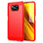 Xiaomi Poco X3 NFC用シリコンケース ソフトタッチラバー ライン カバー Xiaomi レッド