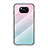 Xiaomi Poco X3 Pro用ハイブリットバンパーケース プラスチック 鏡面 虹 グラデーション 勾配色 カバー Xiaomi ピンク