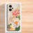 Xiaomi Poco X4 GT 5G用シリコンケース ソフトタッチラバー 花 カバー Xiaomi ピンク