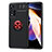 Xiaomi Poco X4 NFC用極薄ソフトケース シリコンケース 耐衝撃 全面保護 アンド指輪 マグネット式 バンパー SD1 Xiaomi レッド・ブラック