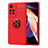 Xiaomi Poco X4 NFC用極薄ソフトケース シリコンケース 耐衝撃 全面保護 アンド指輪 マグネット式 バンパー SD1 Xiaomi レッド