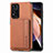 Xiaomi Poco X4 NFC用極薄ソフトケース シリコンケース 耐衝撃 全面保護 マグネット式 バンパー S03D Xiaomi ブラウン