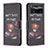 Xiaomi Poco X4 Pro 5G用手帳型 レザーケース スタンド パターン カバー B01F Xiaomi ダークグレー