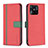 Xiaomi Redmi 10 Power用手帳型 レザーケース スタンド カバー B13F Xiaomi レッド
