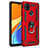 Xiaomi Redmi 10A 4G用ハイブリットバンパーケース プラスチック アンド指輪 マグネット式 MQ3 Xiaomi レッド