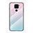 Xiaomi Redmi 10X 4G用ハイブリットバンパーケース プラスチック 鏡面 虹 グラデーション 勾配色 カバー LS1 Xiaomi シアン