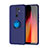 Xiaomi Redmi 9 Prime India用極薄ソフトケース シリコンケース 耐衝撃 全面保護 アンド指輪 マグネット式 バンパー SD1 Xiaomi ネイビー