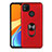 Xiaomi Redmi 9C NFC用ハイブリットバンパーケース プラスチック アンド指輪 マグネット式 S02 Xiaomi レッド