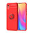 Xiaomi Redmi 9i用極薄ソフトケース シリコンケース 耐衝撃 全面保護 アンド指輪 マグネット式 バンパー SD1 Xiaomi 