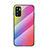 Xiaomi Redmi Note 10 5G用ハイブリットバンパーケース プラスチック 鏡面 虹 グラデーション 勾配色 カバー LS2 Xiaomi ピンク