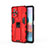 Xiaomi Redmi Note 10 Pro Max用ハイブリットバンパーケース スタンド プラスチック 兼シリコーン カバー マグネット式 KC2 Xiaomi レッド