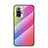 Xiaomi Redmi Note 10 Pro Max用ハイブリットバンパーケース プラスチック 鏡面 虹 グラデーション 勾配色 カバー LS2 Xiaomi ピンク